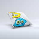 Tower of Highlighted Cartoon Birds Ink-Fuzed Decorative Throw Pillow