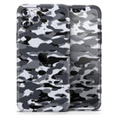 Traditional Black & White Camo - Protective Skin Wrap & Decal – Compatible with iPhone SE to iPhone 17 Pro Max (All Models)