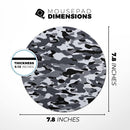 Traditional Black & White Camo// WaterProof Rubber Foam Backed Anti-Slip Mouse Pad for Home Work Office or Gaming Computer Desk