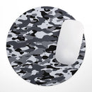 Traditional Black & White Camo// WaterProof Rubber Foam Backed Anti-Slip Mouse Pad for Home Work Office or Gaming Computer Desk