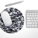 Traditional Black & White Camo// WaterProof Rubber Foam Backed Anti-Slip Mouse Pad for Home Work Office or Gaming Computer Desk