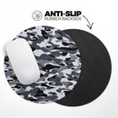 Traditional Black & White Camo// WaterProof Rubber Foam Backed Anti-Slip Mouse Pad for Home Work Office or Gaming Computer Desk