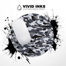 Traditional Black & White Camo// WaterProof Rubber Foam Backed Anti-Slip Mouse Pad for Home Work Office or Gaming Computer Desk