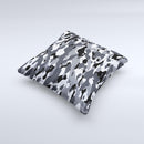 Traditional Black & White Camo Ink-Fuzed Decorative Throw Pillow