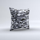 Traditional Black & White Camo Ink-Fuzed Decorative Throw Pillow