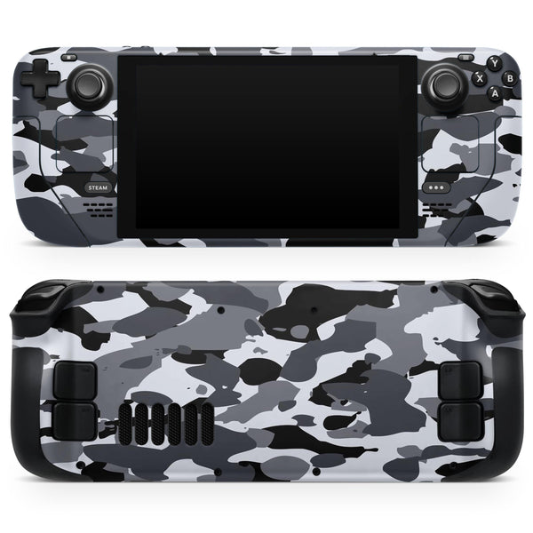 Traditional Black & White Camo // Full Body Skin Decal Wrap Kit for the Steam Deck handheld gaming computer