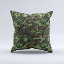Traditional Green Camouflage Ink-Fuzed Decorative Throw Pillow