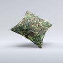 Traditional Green Camouflage Ink-Fuzed Decorative Throw Pillow