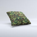 Traditional Green Camouflage Ink-Fuzed Decorative Throw Pillow