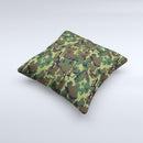 Traditional Green Camouflage Ink-Fuzed Decorative Throw Pillow