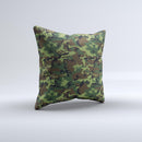 Traditional Green Camouflage Ink-Fuzed Decorative Throw Pillow