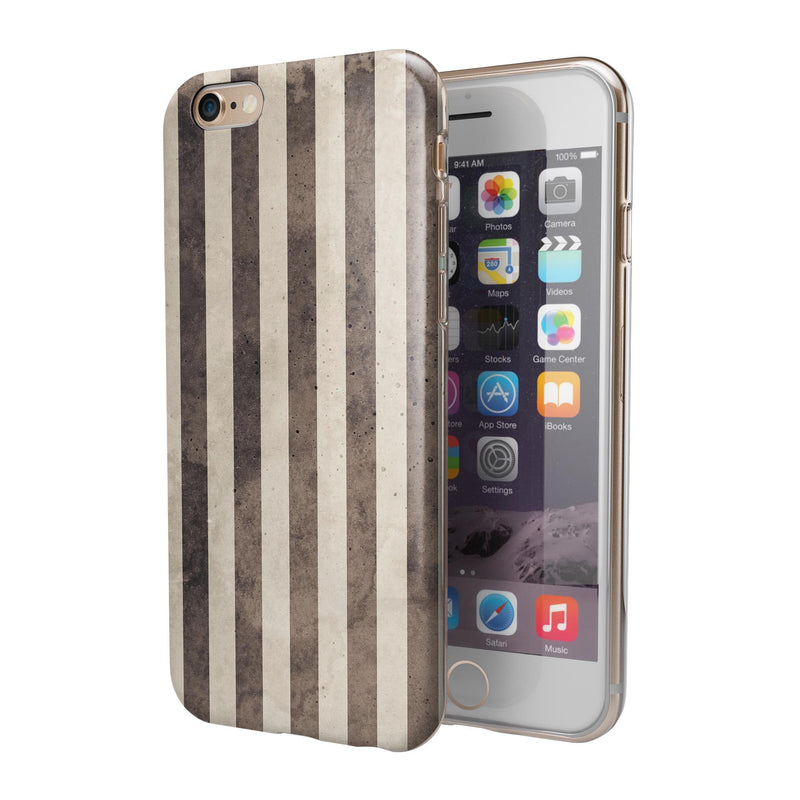 Transparent Clouds on Black and White Verticle Stripes iPhone 6/6s or 6/6s Plus 2-Piece Hybrid INK-Fuzed Case