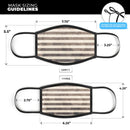 Transparent Clouds on Black and White Verticle Stripes - Made in USA Mouth Cover Unisex Anti-Dust Cotton Blend Reusable & Washable Face Mask with Adjustable Sizing for Adult or Child