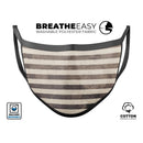Transparent Clouds on Black and White Verticle Stripes - Made in USA Mouth Cover Unisex Anti-Dust Cotton Blend Reusable & Washable Face Mask with Adjustable Sizing for Adult or Child