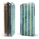 Transparent Clouds on Navy and Teal Verticle Stripes iPhone 6/6s or 6/6s Plus 2-Piece Hybrid INK-Fuzed Case