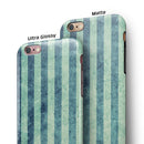 Transparent Clouds on Navy and Teal Verticle Stripes iPhone 6/6s or 6/6s Plus 2-Piece Hybrid INK-Fuzed Case
