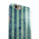 Transparent Clouds on Navy and Teal Verticle Stripes iPhone 6/6s or 6/6s Plus 2-Piece Hybrid INK-Fuzed Case