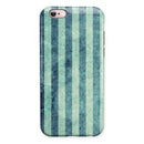 Transparent Clouds on Navy and Teal Verticle Stripes iPhone 6/6s or 6/6s Plus 2-Piece Hybrid INK-Fuzed Case