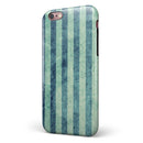 Transparent Clouds on Navy and Teal Verticle Stripes iPhone 6/6s or 6/6s Plus 2-Piece Hybrid INK-Fuzed Case