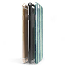 Transparent Clouds on Navy and Teal Verticle Stripes iPhone 6/6s or 6/6s Plus 2-Piece Hybrid INK-Fuzed Case