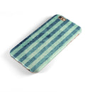 Transparent Clouds on Navy and Teal Verticle Stripes iPhone 6/6s or 6/6s Plus 2-Piece Hybrid INK-Fuzed Case