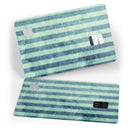 Transparent Clouds on Navy and Teal Verticle Stripes - Premium Protective Decal Skin-Kit for the Apple Credit Card