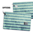 Transparent Clouds on Navy and Teal Verticle Stripes - Premium Protective Decal Skin-Kit for the Apple Credit Card