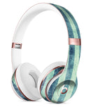 Transparent Clouds on Navy and Teal Verticle Stripes Full-Body Skin Kit for the Beats by Dre Solo 3 Wireless Headphones