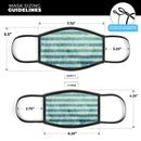 Transparent Clouds on Navy and Teal Verticle Stripes - Made in USA Mouth Cover Unisex Anti-Dust Cotton Blend Reusable & Washable Face Mask with Adjustable Sizing for Adult or Child