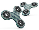 Transparent Clouds on Navy and Teal Verticle Stripes Full-Body Fidget Spinner Skin-Kit
