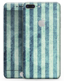 Transparent Clouds on Navy and Teal Verticle Stripes - Skin-kit for the iPhone 8 or 8 Plus