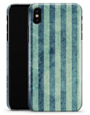 Transparent Clouds on Navy and Teal Verticle Stripes - iPhone X Clipit Case