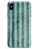 Transparent Clouds on Navy and Teal Verticle Stripes - iPhone X Clipit Case