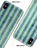 Transparent Clouds on Navy and Teal Verticle Stripes - iPhone X Clipit Case