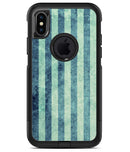 Transparent Clouds on Navy and Teal Verticle Stripes - iPhone X OtterBox Case & Skin Kits