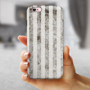 Transparent Clouds over Black and White Verticle Pattern iPhone 6/6s or 6/6s Plus 2-Piece Hybrid INK-Fuzed Case