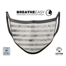 Transparent Clouds over Black and White Verticle Pattern - Made in USA Mouth Cover Unisex Anti-Dust Cotton Blend Reusable & Washable Face Mask with Adjustable Sizing for Adult or Child