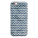 Transparent Clouds over Navy and Blue Chevron iPhone 6/6s or 6/6s Plus 2-Piece Hybrid INK-Fuzed Case
