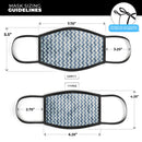 Transparent Clouds over Navy and Blue Chevron - Made in USA Mouth Cover Unisex Anti-Dust Cotton Blend Reusable & Washable Face Mask with Adjustable Sizing for Adult or Child