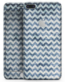 Transparent Clouds over Navy and Blue Chevron - Skin-kit for the iPhone 8 or 8 Plus