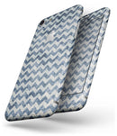 Transparent Clouds over Navy and Blue Chevron - Skin-kit for the iPhone 8 or 8 Plus