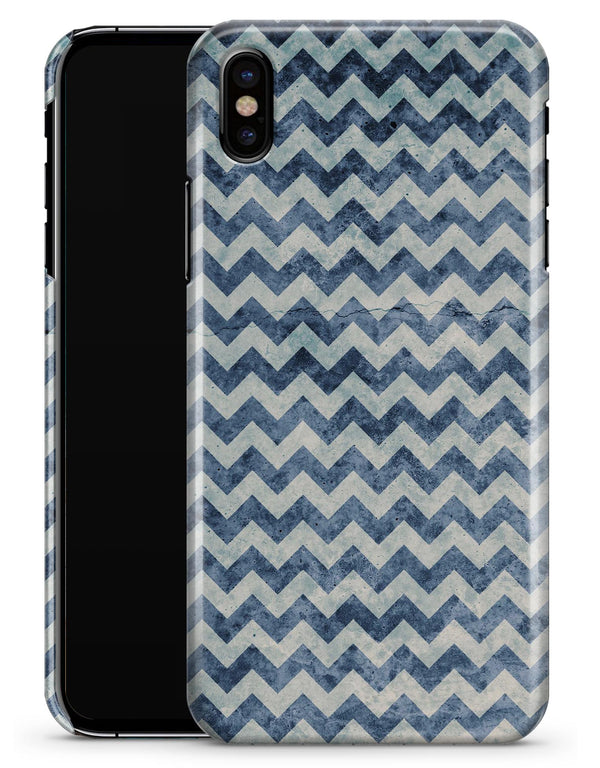 Transparent Clouds over Navy and Blue Chevron - iPhone X Clipit Case