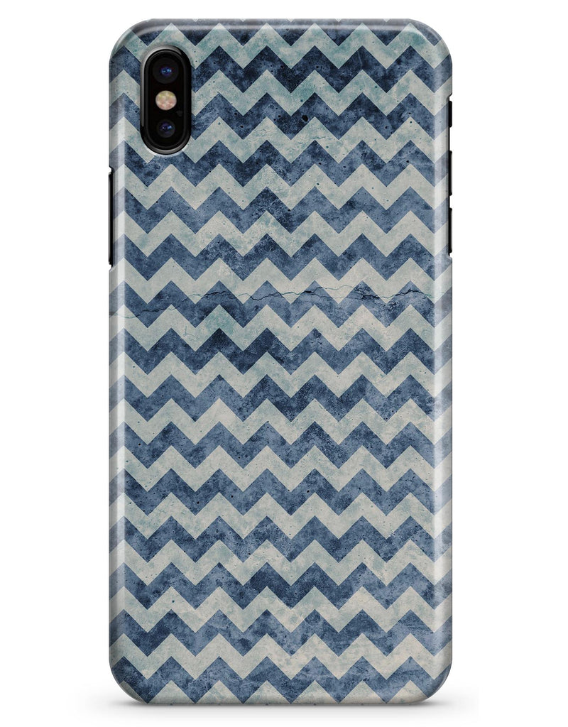 Transparent Clouds over Navy and Blue Chevron - iPhone X Clipit Case