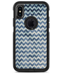 Transparent Clouds over Navy and Blue Chevron - iPhone X OtterBox Case & Skin Kits