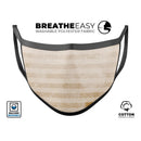 Transparent Clouds over Orange and White Vertical Stripes - Made in USA Mouth Cover Unisex Anti-Dust Cotton Blend Reusable & Washable Face Mask with Adjustable Sizing for Adult or Child