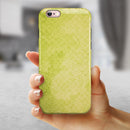 Transparent Fog over Lime Snowflake Pattern iPhone 6/6s or 6/6s Plus 2-Piece Hybrid INK-Fuzed Case