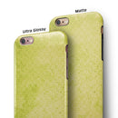 Transparent Fog over Lime Snowflake Pattern iPhone 6/6s or 6/6s Plus 2-Piece Hybrid INK-Fuzed Case