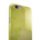 Transparent Fog over Lime Snowflake Pattern iPhone 6/6s or 6/6s Plus 2-Piece Hybrid INK-Fuzed Case