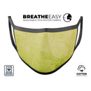 Transparent Fog over Lime Snowflake Pattern - Made in USA Mouth Cover Unisex Anti-Dust Cotton Blend Reusable & Washable Face Mask with Adjustable Sizing for Adult or Child