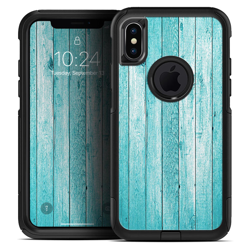 Trendy Blue Abstract Wood Planks - Skin Kit for the iPhone OtterBox Cases